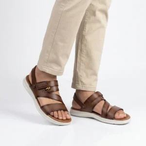 Men’s Brown Leather Comfort Sandals – Stylish Casual Summer Footwear with 90 Days Guarantee