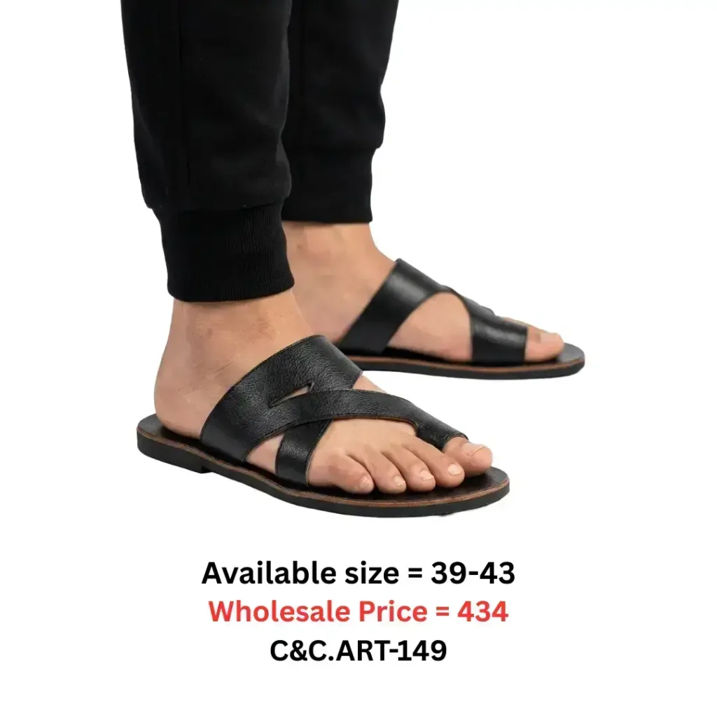 black cross strap sandal for men Bangladesh comfortable casual footwear art149