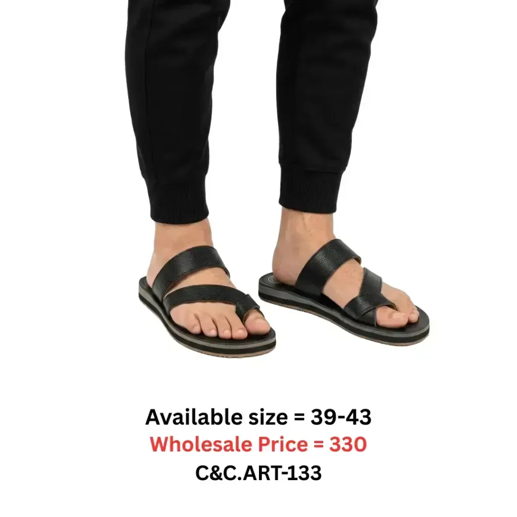 black minimal toe loop sandal for men Bangladesh comfortable casual footwear art133
