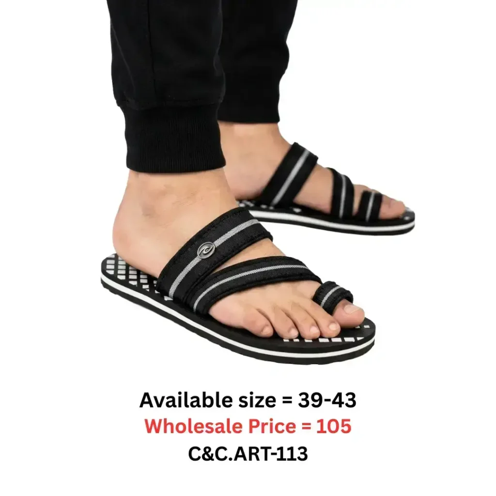 black striped toe loop sandal for men Bangladesh comfortable casual footwear art113