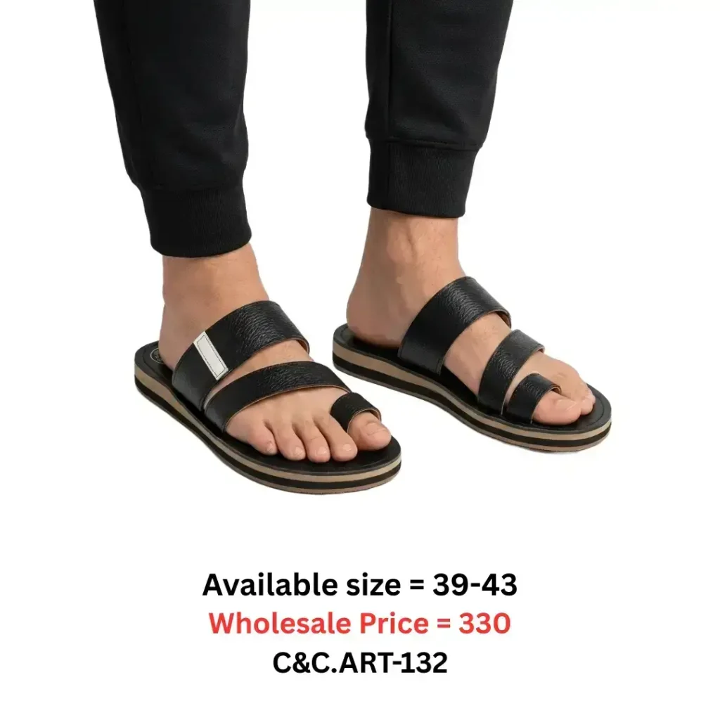 black toe loop sandal for men Bangladesh comfortable casual footwear art132