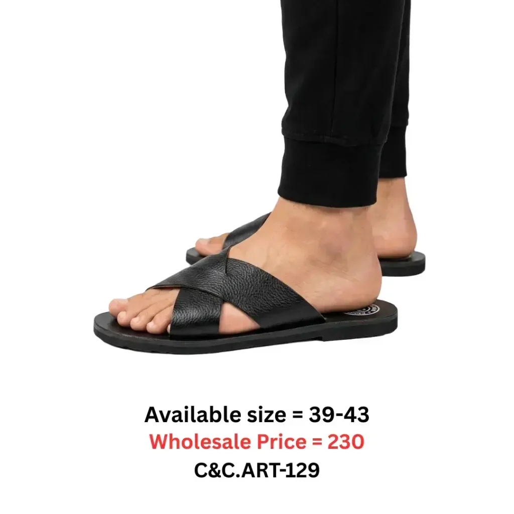 black cross slide sandal for men Bangladesh lightweight casual footwear art129