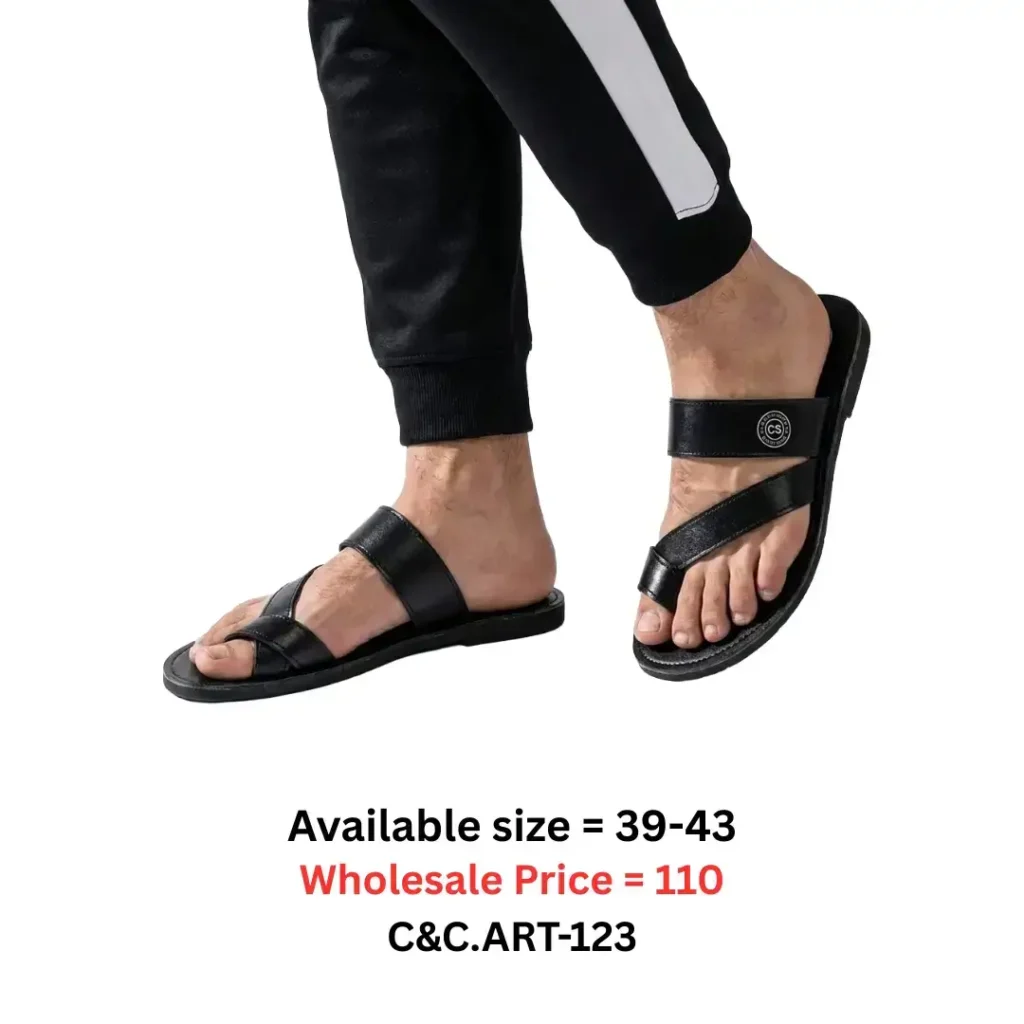 black cross strap sandal for men Bangladesh lightweight casual footwear art123
