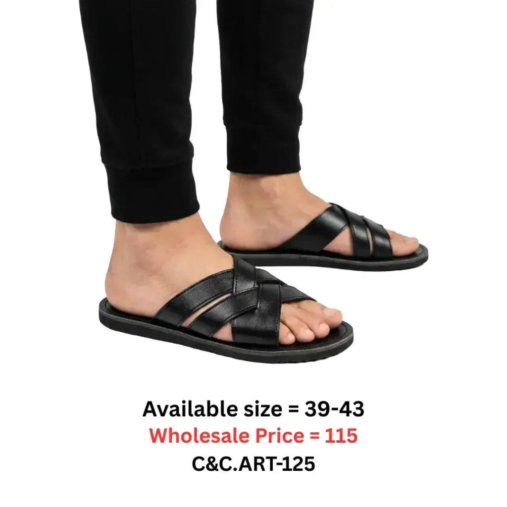 black cross strap sandal for men Bangladesh lightweight casual footwear art125