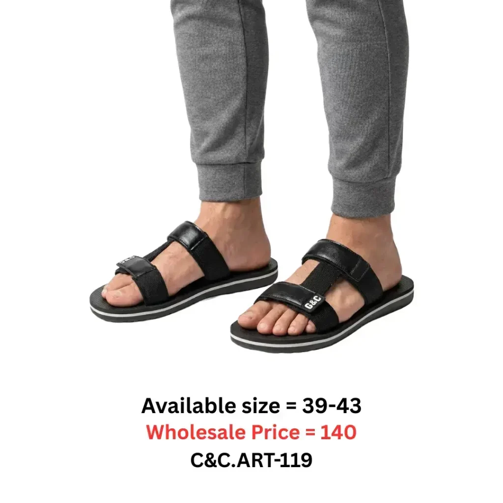 black double strap sandal for men Bangladesh lightweight casual footwear art119