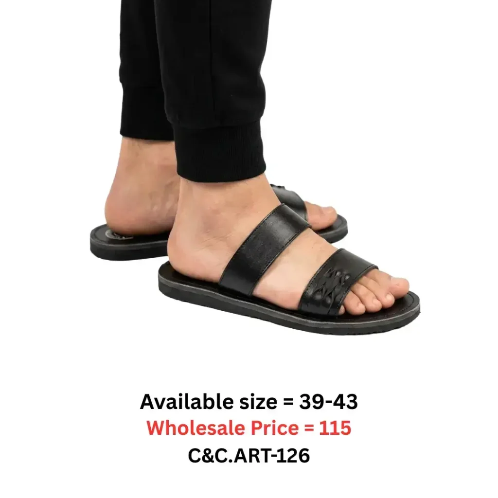 black double strap sandal for men Bangladesh lightweight casual footwear art126