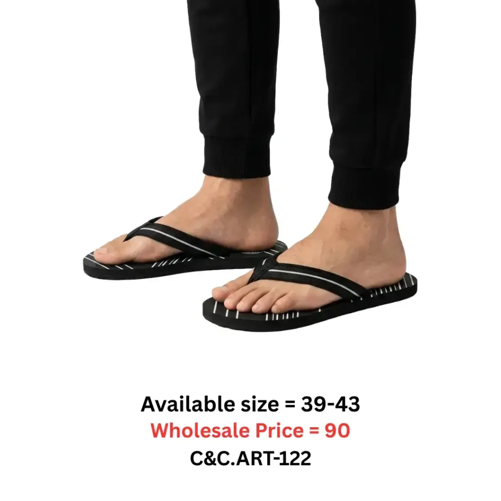 black rubber flip flop sandal for men Bangladesh lightweight casual footwear art122
