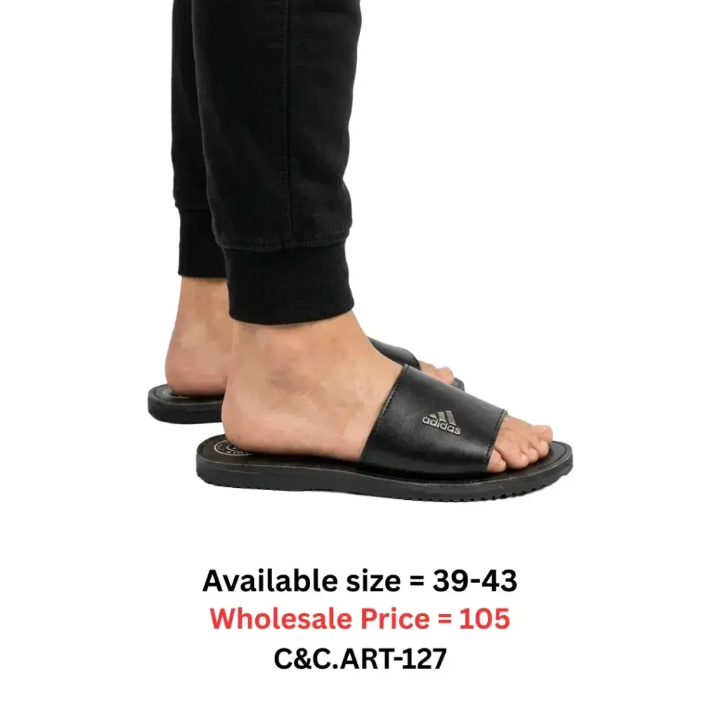 black slide sandal for men Bangladesh lightweight casual footwear art127