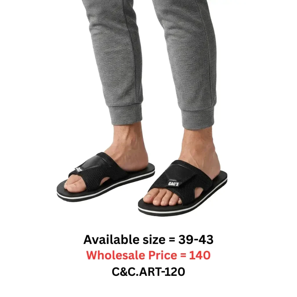 black sport slide sandal for men Bangladesh lightweight casual footwear art120
