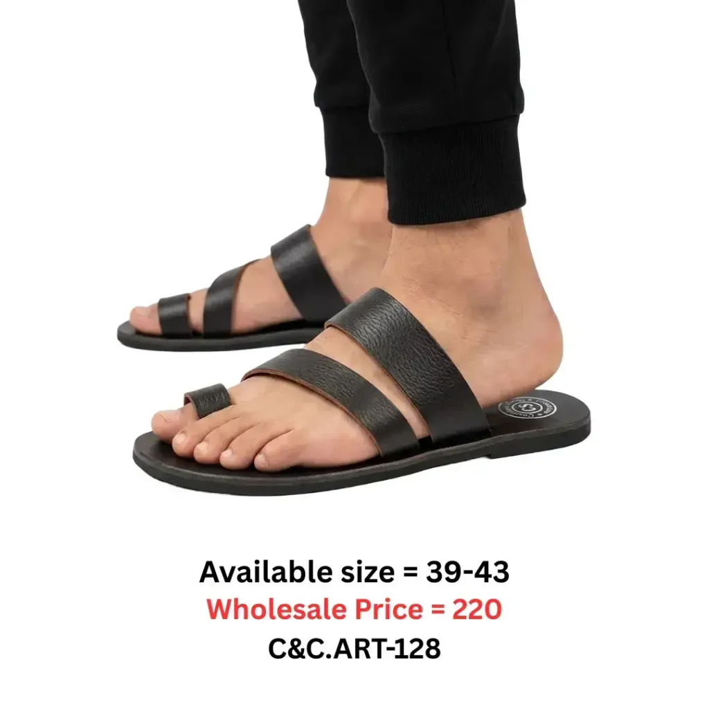 black three strap sandal for men Bangladesh lightweight casual footwear art128