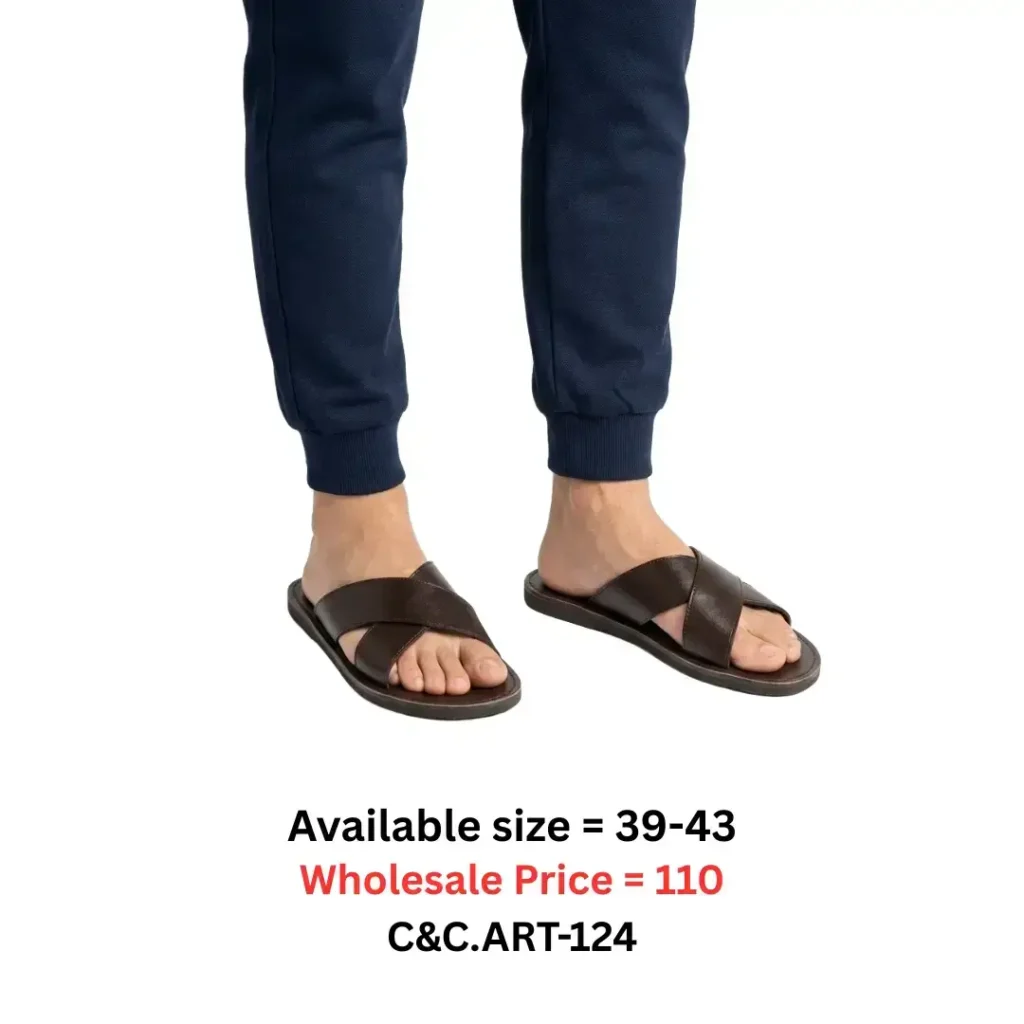 brown cross strap sandal for men Bangladesh lightweight casual footwear art124